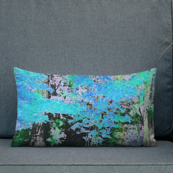 Premium Pillow - Maples in Blue by Lidka Schuch