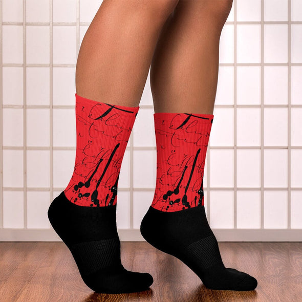 Socks, Unisex - Yesterday in Red by Barbara Galinska (BaGa)