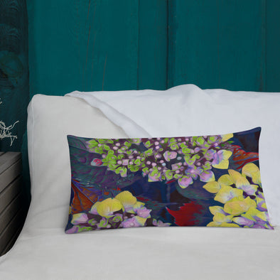 Premium Pillow - Yellow Hydrangea by Lidka Schuch