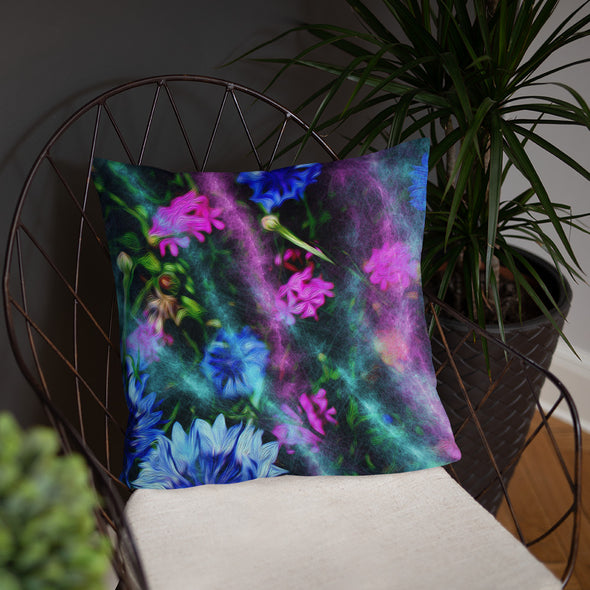 Basic Pillow - Cornflower Party by Night by Lidka Schuch