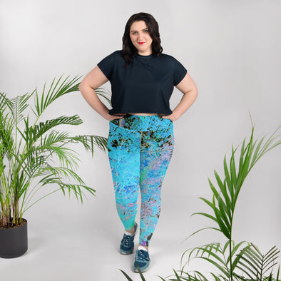 Leggings, Plus Size, Full Length, High Rise - Maples in Blue by Lidka Schuch