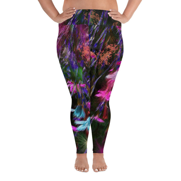 Leggings, Plus Size, Full Length, High Rise - Phlox Party by Night by Lidka Schuch