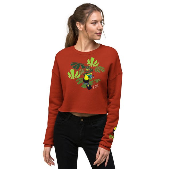 Crop Sweatshirt - Spiral Toucan by Lidka Schuch