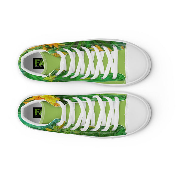 Women’s High Top Canvas Shoes - Day-Glo Lilies by Lidka Schuch