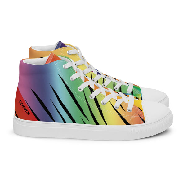 Women’s High Top Canvas Shoes - Rainbow Tiger by Lidka Schuch