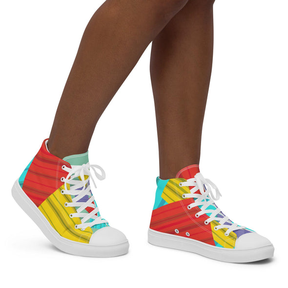 Women’s High Top Canvas Shoes - I Love Stripes by Lidka Schuch
