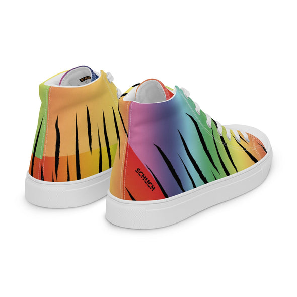 Women’s High Top Canvas Shoes - Rainbow Tiger by Lidka Schuch