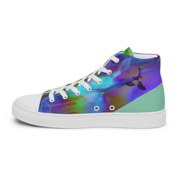 Women’s High Top Canvas Shoes - Iris and Mint by Lidka Schuch