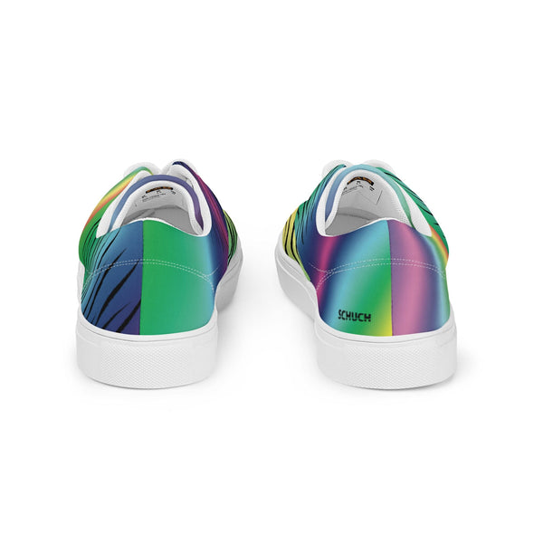 Women’s Lace-Up Canvas Shoes - Rainbow Tiger by Lidka Schuch